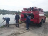 Тренування з забору води пожежною автоцистерною з вододжерела